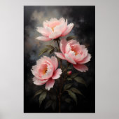 Pioen Bloemschildering Poster (Voorkant)