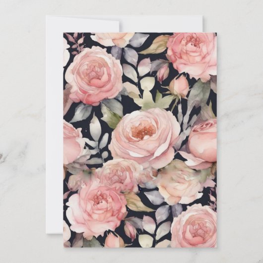 Pioen Bloom Nachttuin Boho Arch Vrijgezellenfeest Kaart (Achterkant)