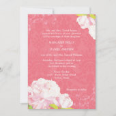 Pioen Blooms Roze Bruiloft Kaart (Voorkant)