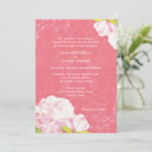 Pioen Blooms Roze Bruiloft Kaart (Staand voorkant)