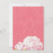 Pioen Blooms Roze Bruiloft Kaart (Achterkant)