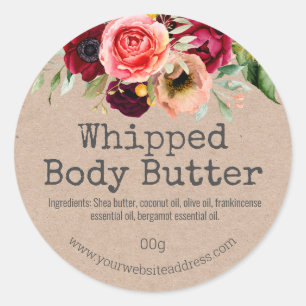 Pioen Boeket Zelfgemaakte Body Butter Labels