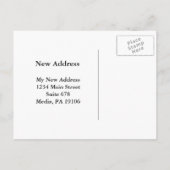  pioen botanische illustratie Nieuw Adres Aankondigingskaart (Achterkant)