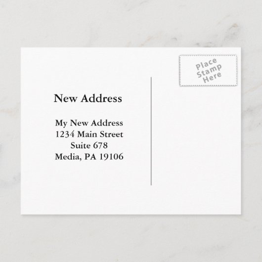  pioen botanische illustratie Nieuw Adres Aankondigingskaart (Achterkant)