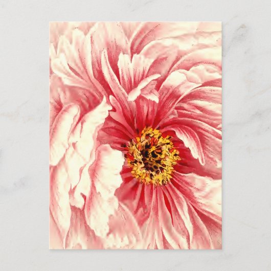  pioen botanische illustratie Nieuw Adres Aankondigingskaart (Voorkant)