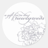 Pioen bruiloft gunst Sticker (Voorkant)