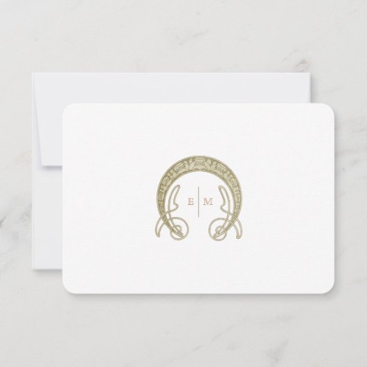 Pioen bruiloft RSVP invoegen Art Deco Mucha Kaart (Achterkant)