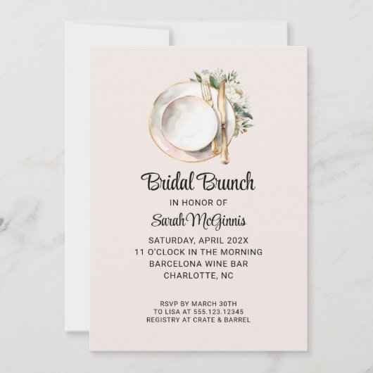 Pioen Bruiloft Uitnodiging (Voorkant)