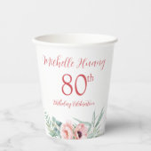 Pioen Chinees "Longevity" Verjaardag Papieren Bekers (Voorkant)