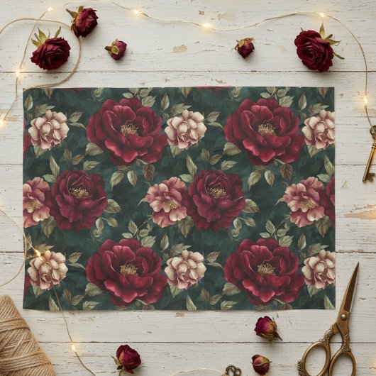 Pioen Dark Romantic Burgundy Tissuepapier