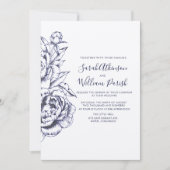 Pioen Eenvoudige Bruiloft Uitnodiging (Voorkant)