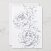 Pioen Eenvoudige Bruiloft Uitnodiging (Achterkant)