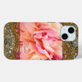 Pioen Elegant Fluff Monogram Case-Mate iPhone Case (Achterkant (horizontaal))