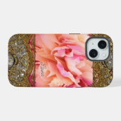 Pioen Elegant Fluff Monogram iPhone 15 Case (Achterkant horizontaal)