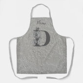 Pioen Elegant Monogram Eerste Letter D Persoonlijk Schort (Voorkant)