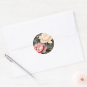  pioen Elegant Patroon Ronde Sticker (Envelop)