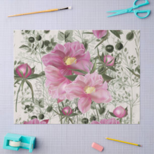 Pioen Elegante Bloemen Tissuepapier