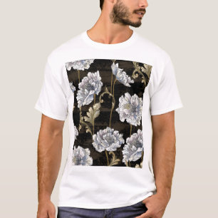 Pioen Elegantie: Barokke gouden wervelingen T-shirt