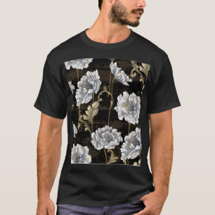 Pioen Elegantie: Barokke gouden wervelingen T-shirt