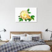 Pioen en Vogel Canvas Afdruk (Insitu (Slaapkamer))