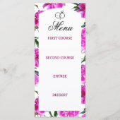 Pioen. Enkele menukaart (Voorkant)