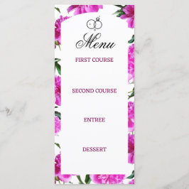 Pioen. Enkele menukaart