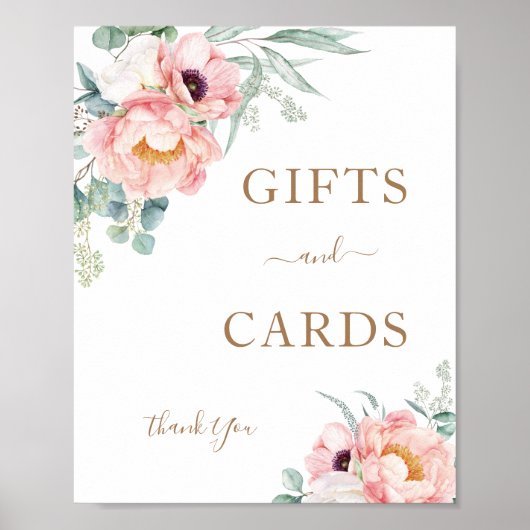 Pioen Eucalyptus Geschenken & Kaarten Teken Poster (Voorkant)