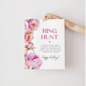 Pioen fel roze ringjacht vrijgezellenfeest spel poster