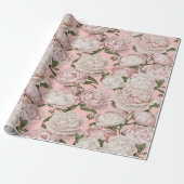 Pioen Genade Elegante Bloemkunst Cadeaupapier (Uitgerold)