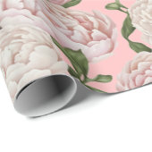 Pioen Genade Elegante Bloemkunst Cadeaupapier (Rol Hoek)