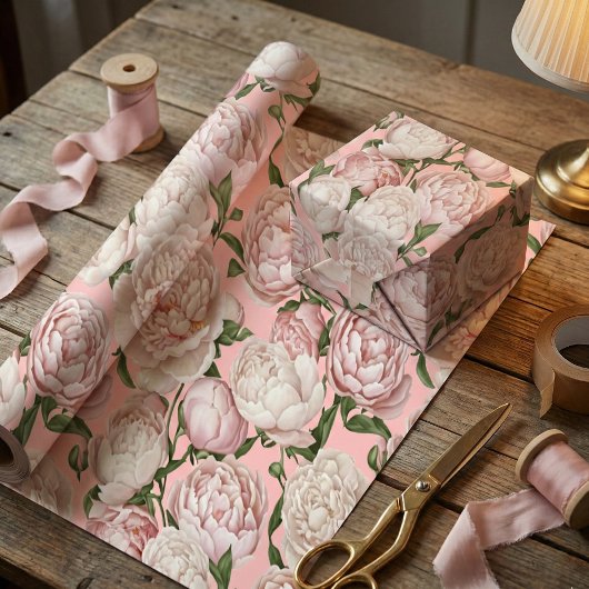 Pioen Genade Elegante Bloemkunst Cadeaupapier