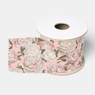 Pioen Genade Elegante Bloemkunst Grosgrain Lint