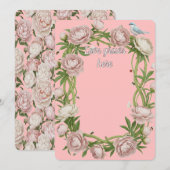 Pioen Genade Elegante Bloemkunst Kaart (Voorkant / Achterkant)