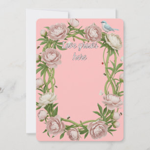Pioen Genade Elegante Bloemkunst Kaart