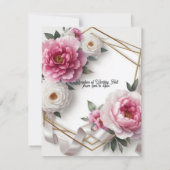 Pioen Geometrische krans Bruiloft uitnodiging (Achterkant)