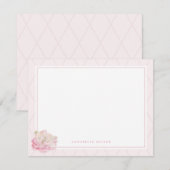  pioen gepersonaliseerde briefpapier notitiekaartje (Voorkant / Achterkant)