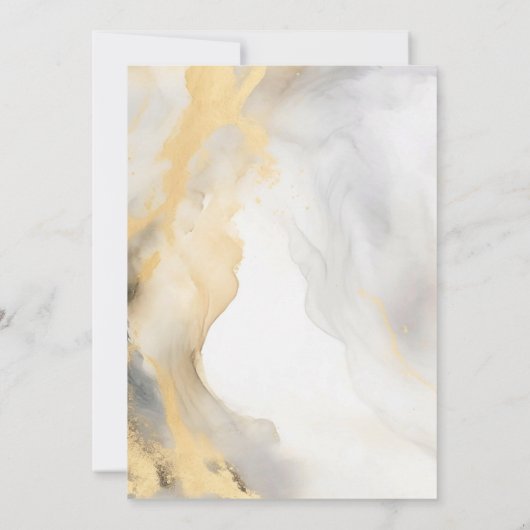 Pioen Goud Grijs Zwart Verlovingsfeest Kaart (Achterkant)