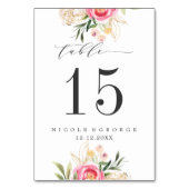 Pioen gouden BRUILOFT Gepersonaliseerde Tafelnumme Kaart (Achterkant)