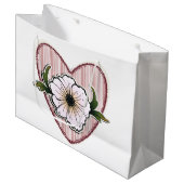 Pioen Hart Groot Cadeauzakje (Voorkant Gekanteld)