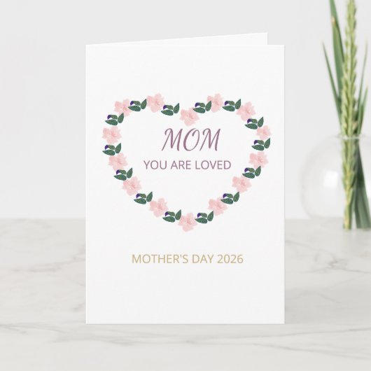 Pioen Hart Liefde voor Moeder Kaart (Voorkant)