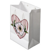 Pioen Hart Medium Cadeauzakje (Voorkant Gekanteld)