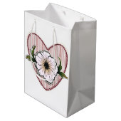 Pioen Hart Medium Cadeauzakje (Achterkant Gekanteld)