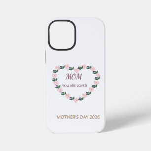 Pioen Hart Verzorging voor Moeder iPhone 12 Mini Hoesje