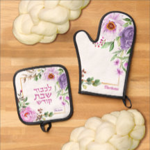 Pioen Hebreeuws Sjabbat Ovenwant + Pannenlap Set