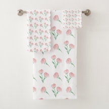 Pioen in roze handdoek, preppy universiteit of dou