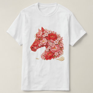 Pioen Kersenbloesem Bloemstuk Paardenhoofd T-shirt