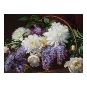 Pioen Lila Bloemenmand Fine Art Classic Garden Perfect Poster