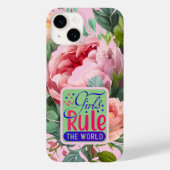  Pioen Meisje Regel De Wereld Quote Case-Mate iPhone Case (Achterkant)
