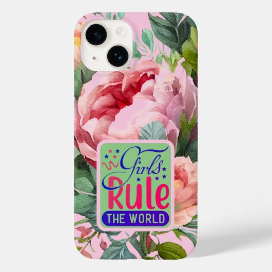  Pioen Meisje Regel De Wereld Quote Case-Mate iPhone Case (Achterkant)