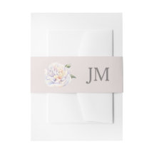 Pioen Monogram Bloemen Mauve Bruiloft